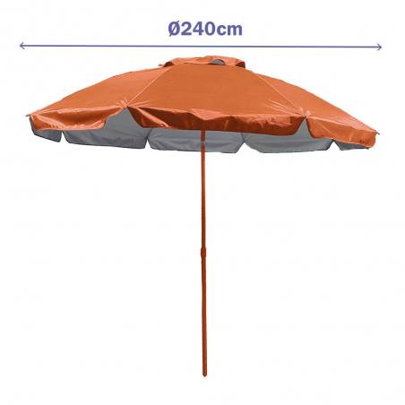 Marbueno Sombrilla Acero 6 Varillas D140 cm Nylon Color Naranja