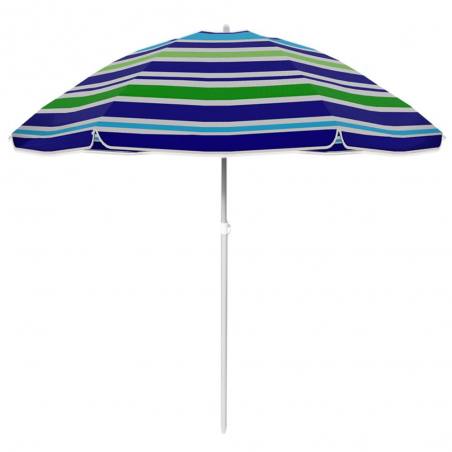 Sombrilla Oxford Aluminio Con Funda Rayas Azul Blanco Verde MARBUENO SUMMER