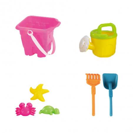 Marbueno conjunto cubo de playa con accesorios color surtido 26x16 cm