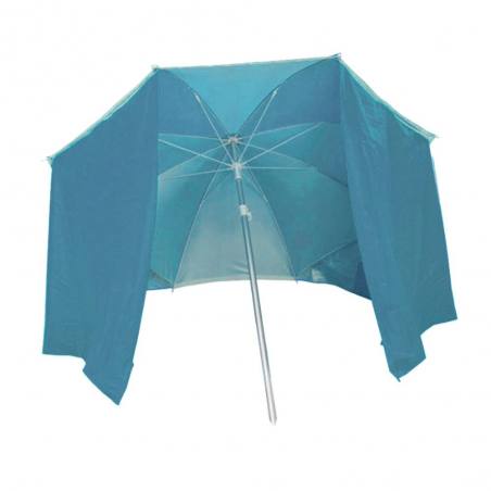 Sombrilla Nylon con Paraviento Aluminio Azul 180 cm MARBUENO SUMMER