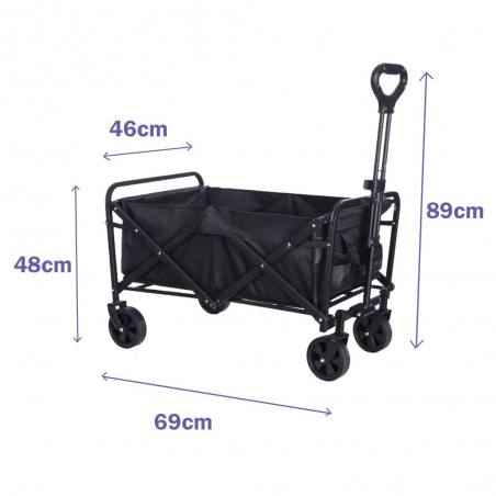Marbueno carro plegable acero 100 kg negro playa y camping