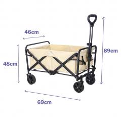 Carro Plegable Acero 100 KG Beige Playa y Camping MARBUENO SUMMER