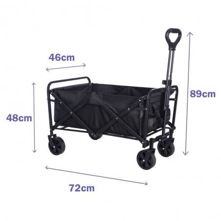 Marbueno carro plegable acero 100 kg negro playa y camping